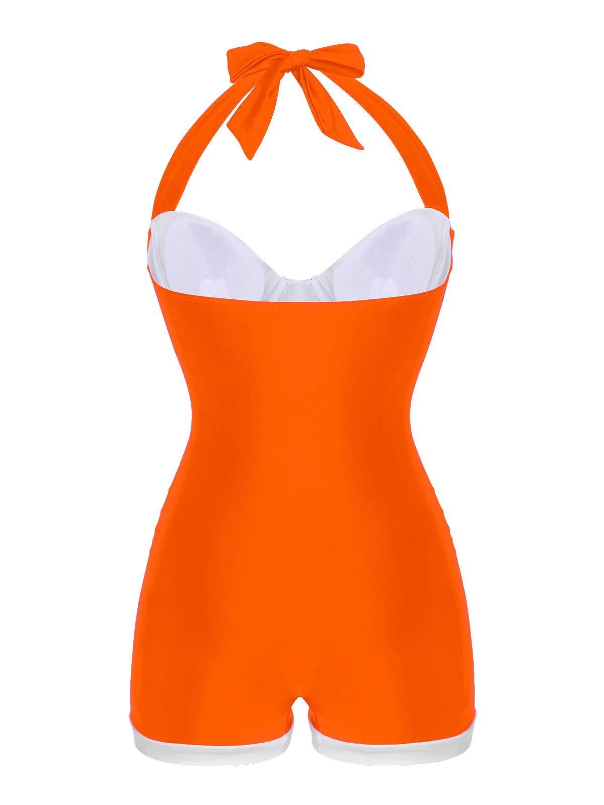 Marineblau 1950er Falten Halter Badeanzug - Image 11