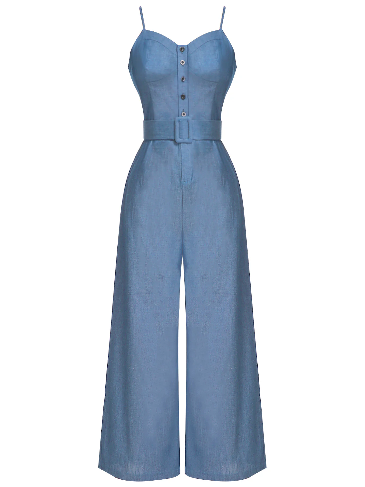 Marineblauer 1930er festen Trägern Cowboy Jumpsuit - Image 10