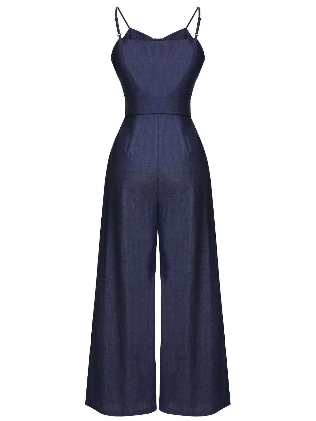 Marineblauer 1930er festen Trägern Cowboy Jumpsuit - Image 6