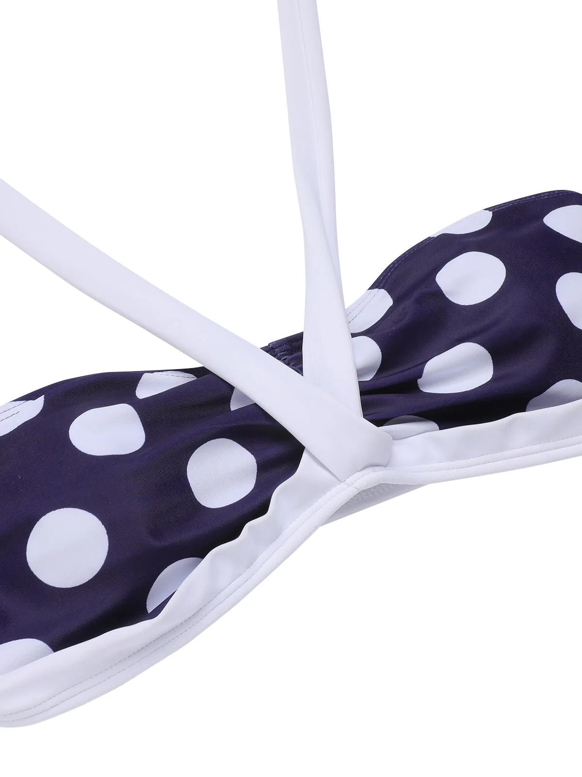 Marineblauer 1940er Polka Dot Halter Badeanzug - Image 5