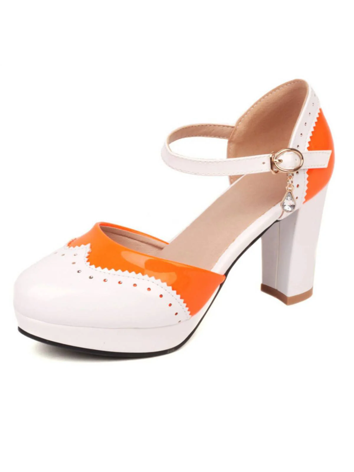 Marineblau MARY JANE PATCHWORK HIGH HEELS - Image 3