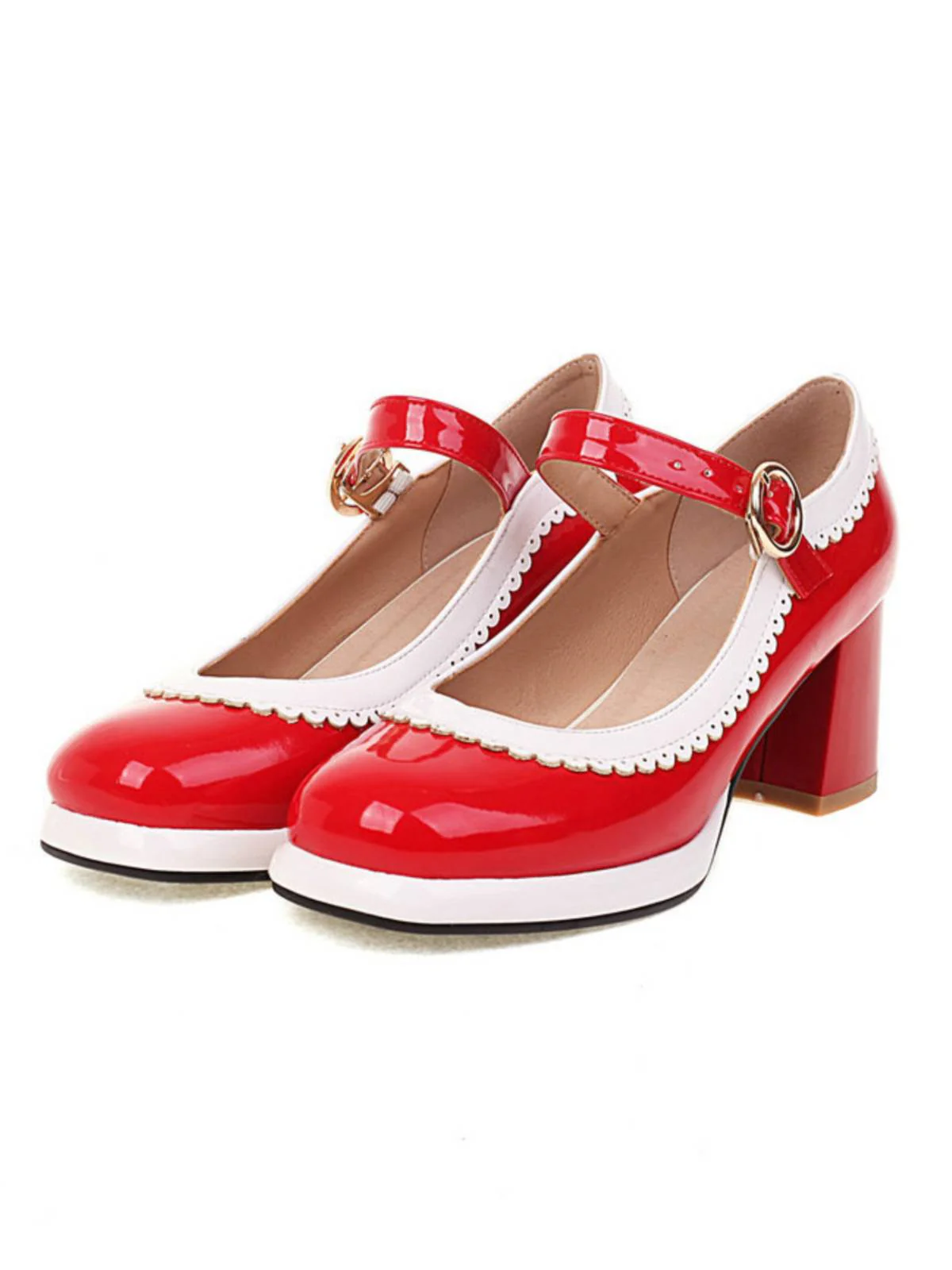 MARY JANE PATCHWORK HIGH HEELS SCHUHE - Image 5