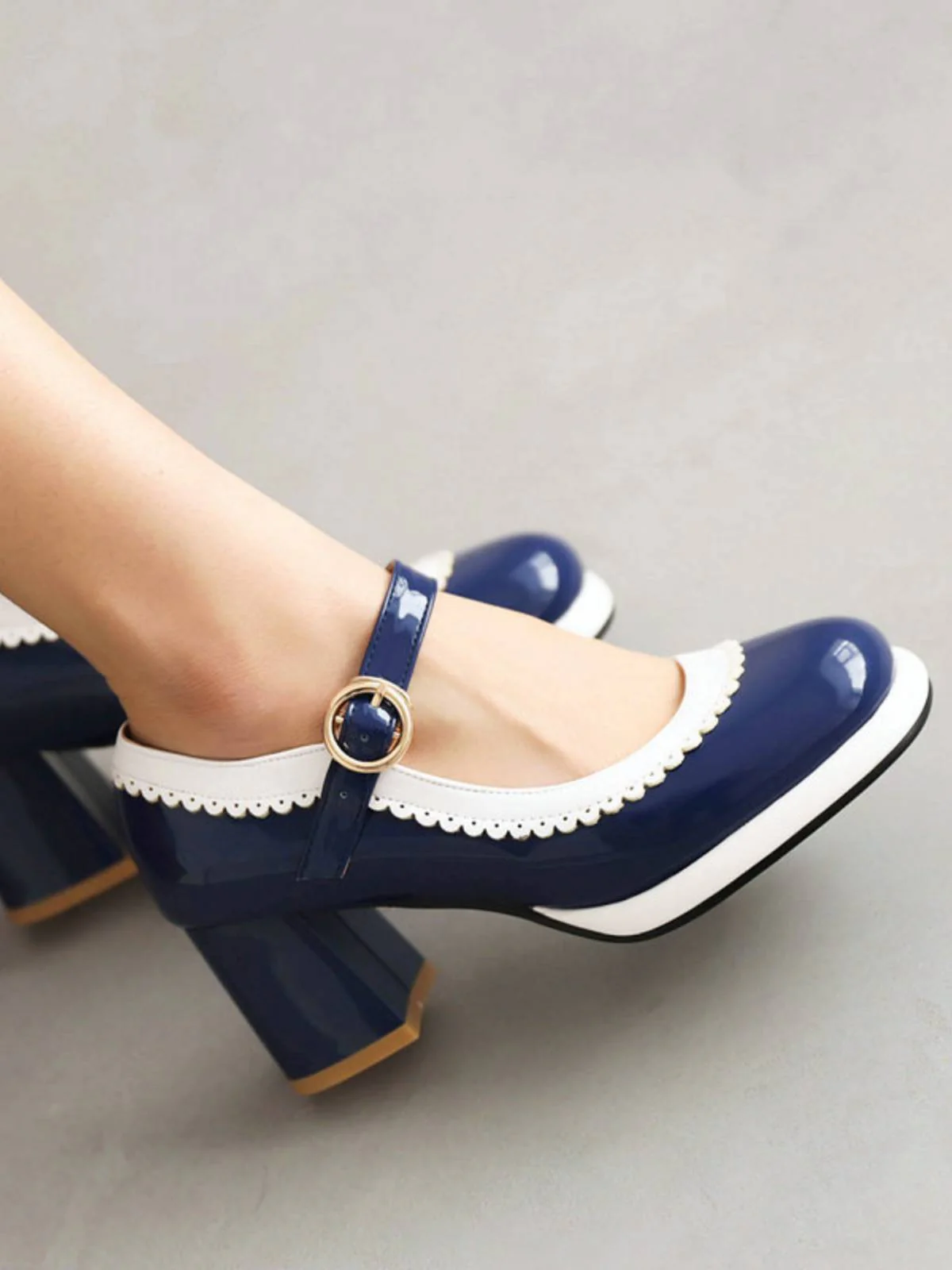 MARY JANE PATCHWORK HIGH HEELS SCHUHE - Image 8
