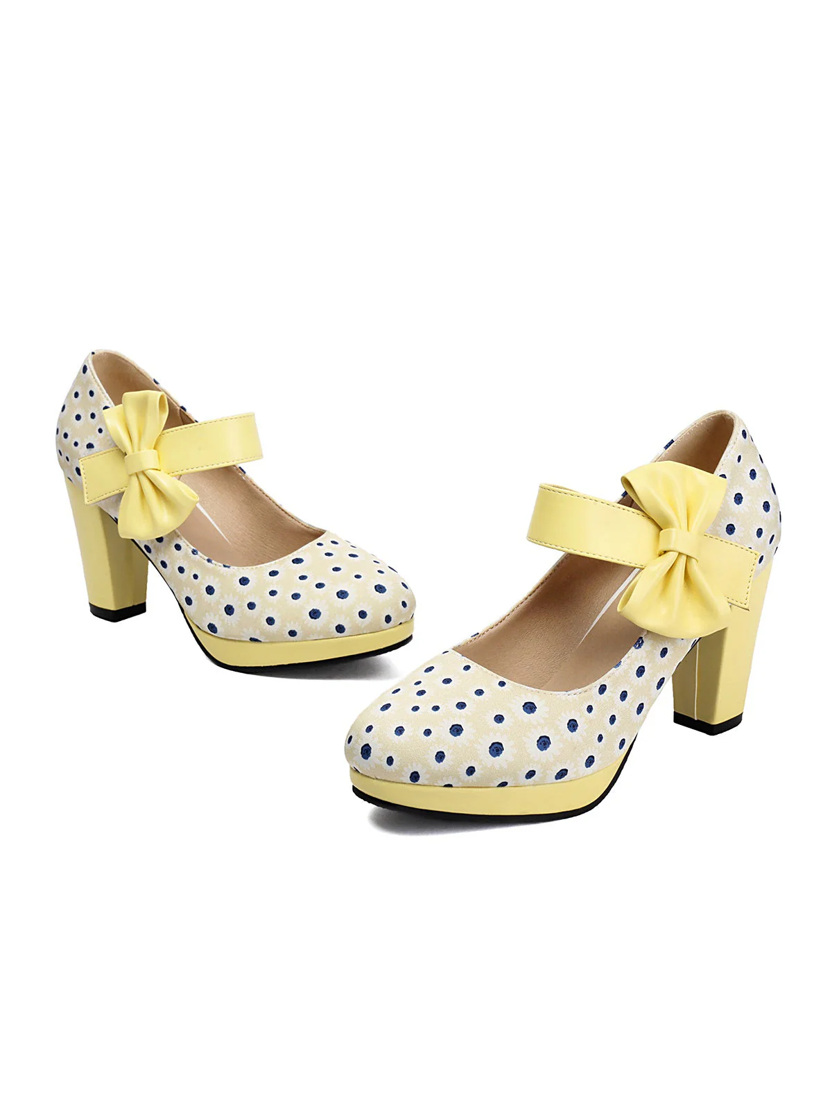 Mary Jane Polka Dots Bogen Klobige Absätze - Image 11