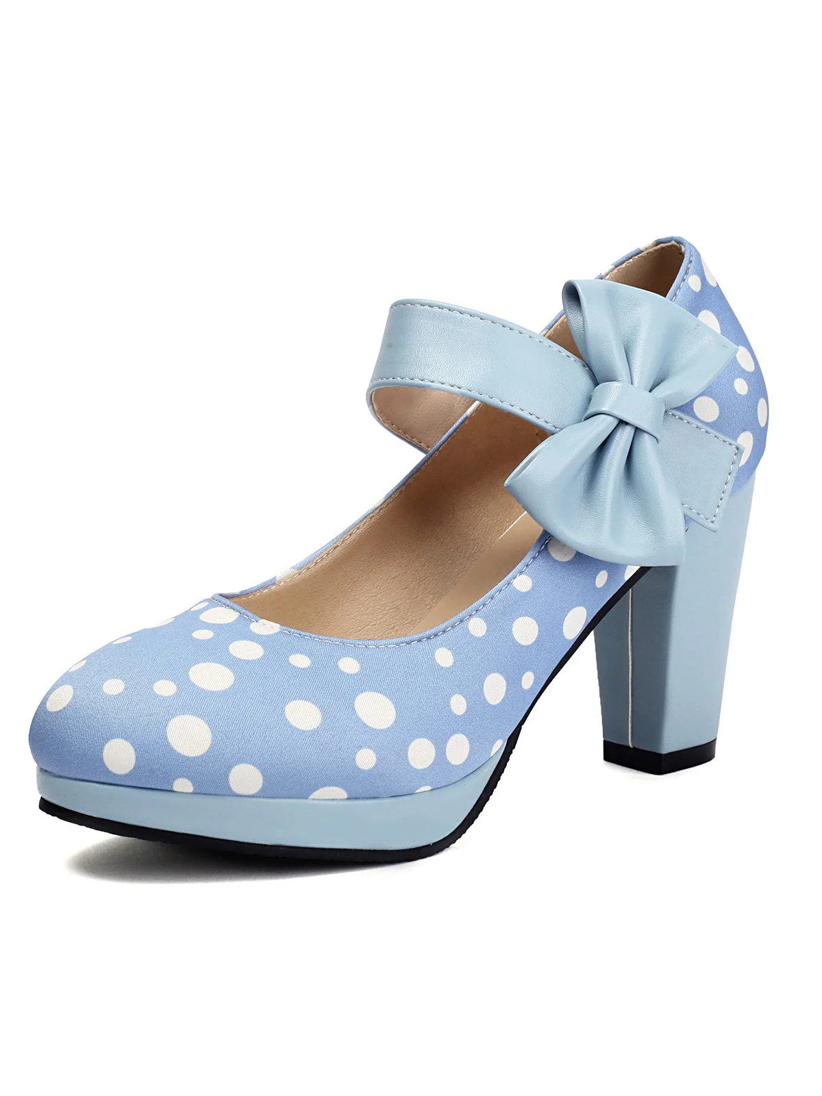 Mary Jane Polka Dots Bogen Klobige Absätze - Image 14