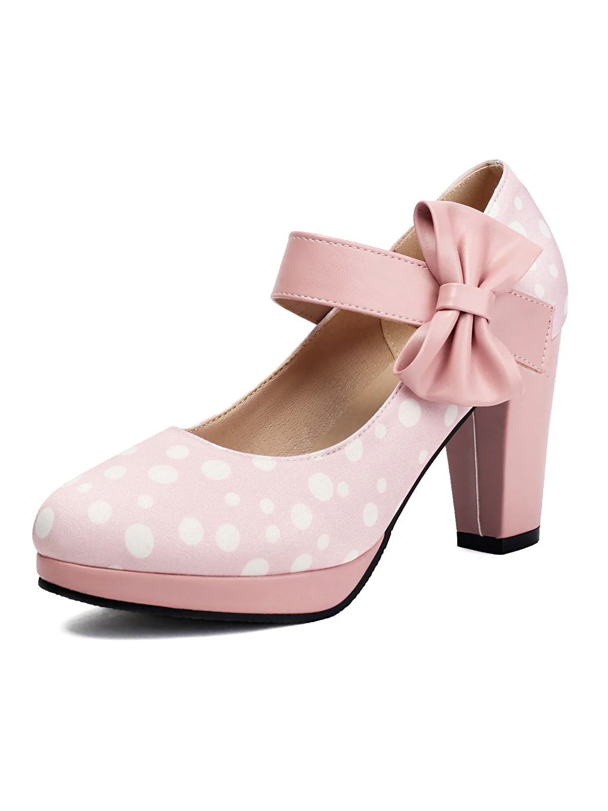Mary Jane Polka Dots Bogen Klobige Absätze - Image 20