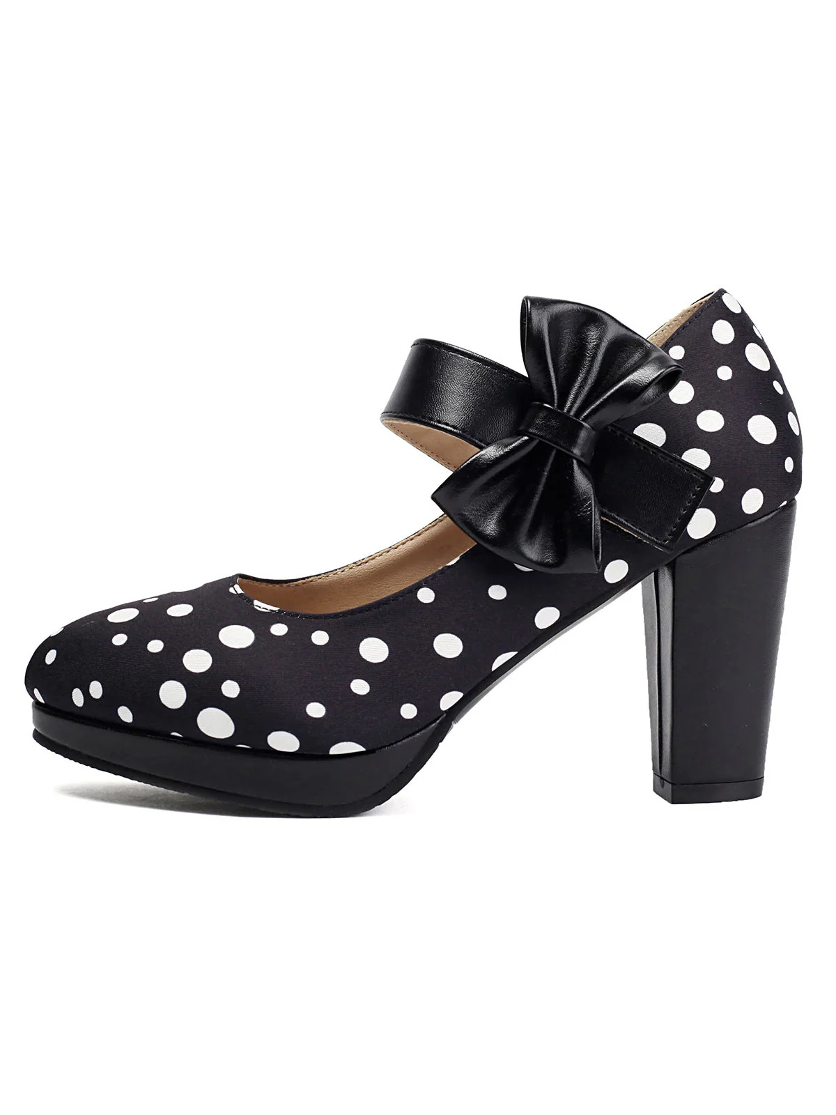 Mary Jane Polka Dots Bogen Klobige Absätze - Image 3