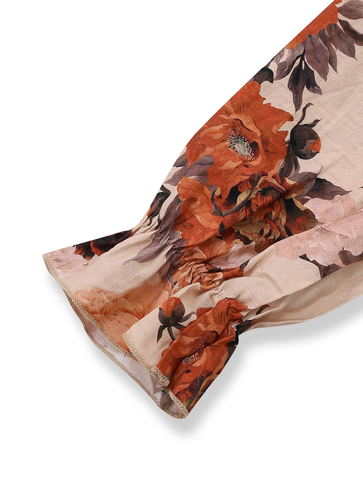 Mehrfarbig 1930er Blumen Gesmokt Gerafft Ärmel Kleid - Image 4