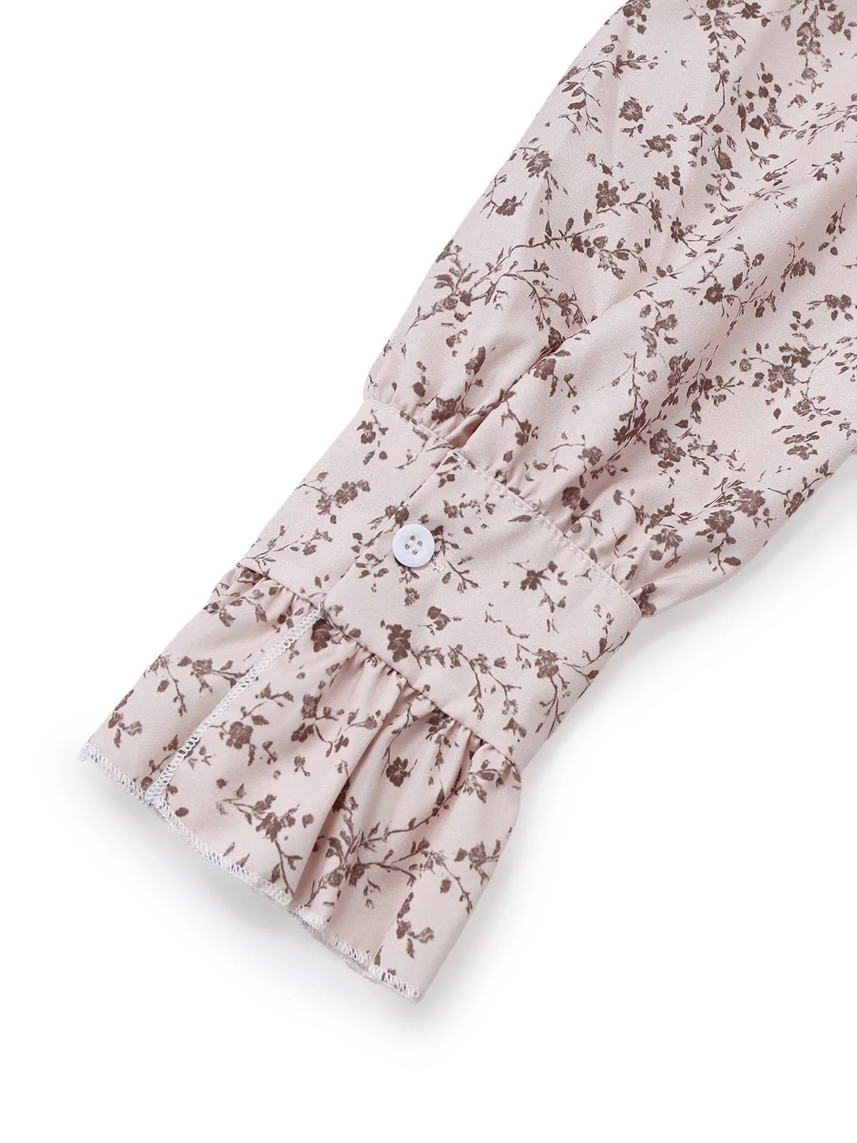 Mehrfarbig 1940er Blumen V-Ausschnitt Unregelmäßig Rüschen Saum Kleid - Image 5