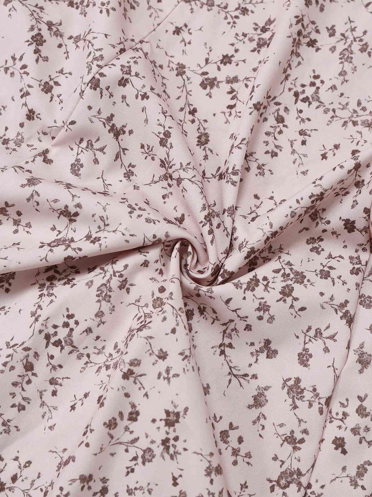 Mehrfarbig 1940er Blumen V-Ausschnitt Unregelmäßig Rüschen Saum Kleid - Image 7