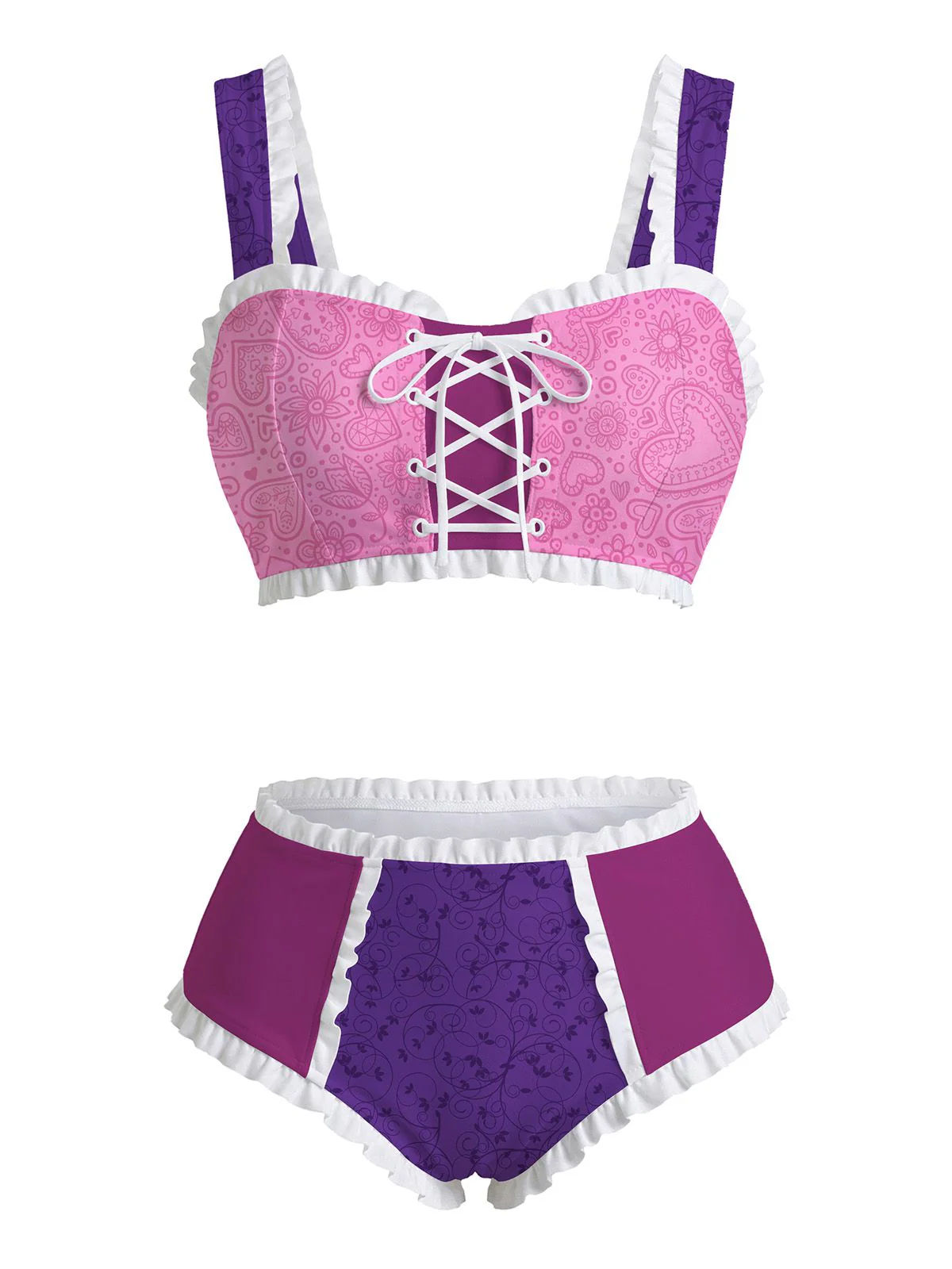 Mehrfarbig 1950er Rapunzel Prinzessin Bikini Set - Image 2