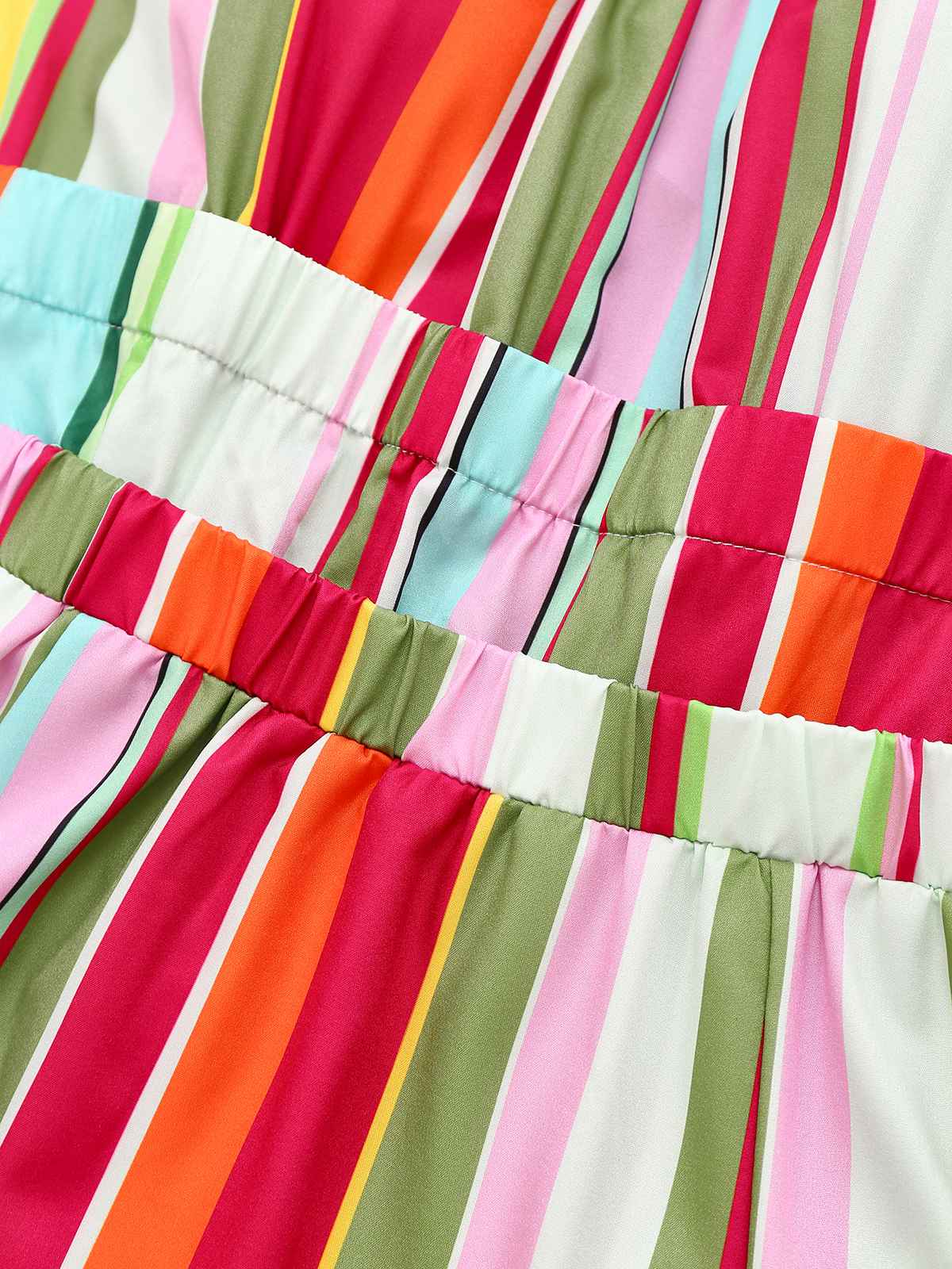 Mehrfarbig 1950er Zurückbinden Barcode Streifen Kleid - Image 5