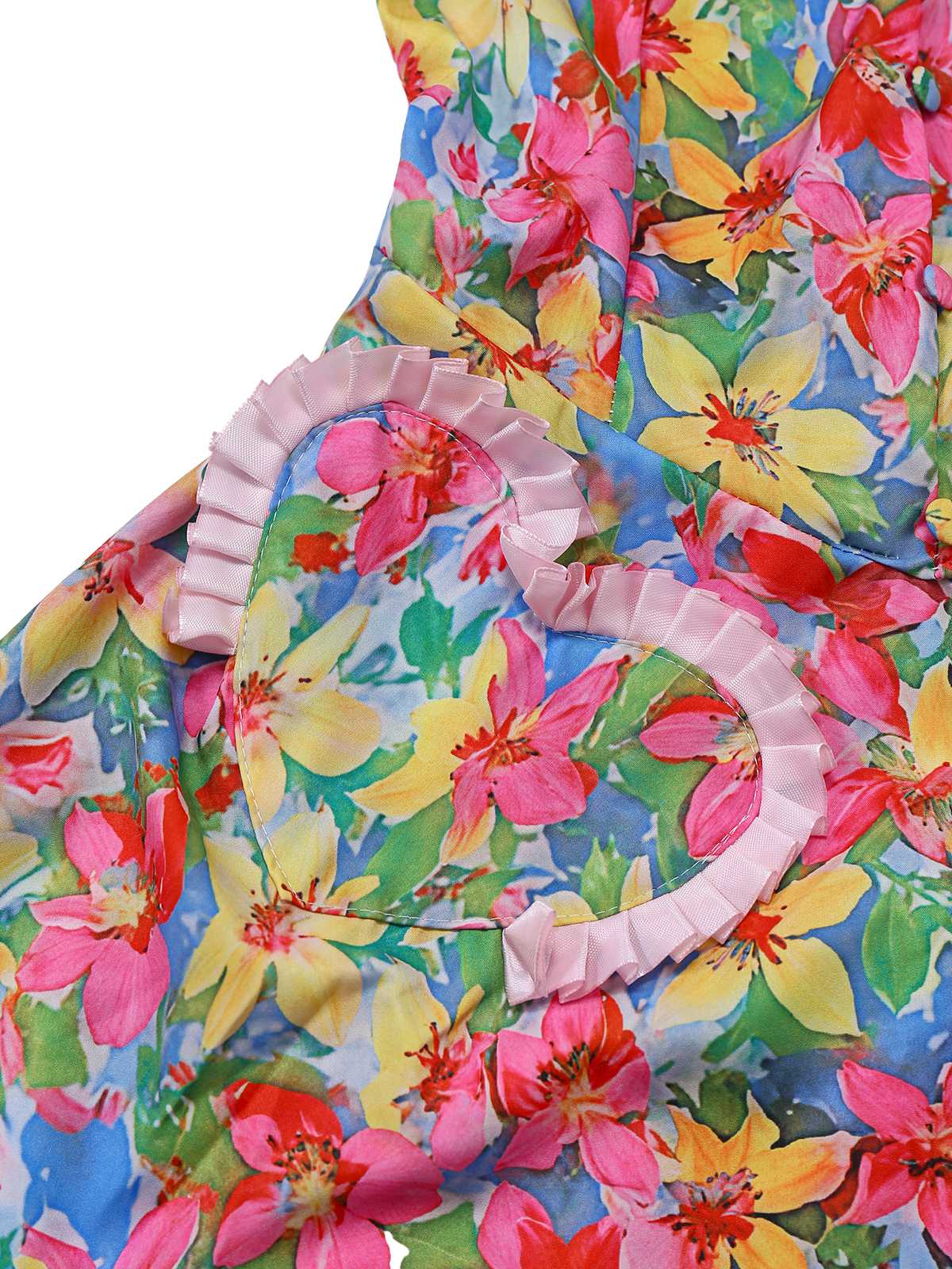Mehrfarbig 1960er Halter Blumen Bogen Herz Kleid - Image 5