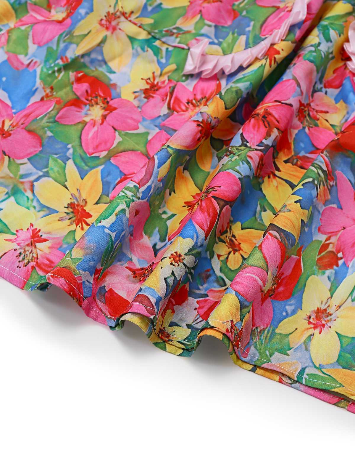 Mehrfarbig 1960er Halter Blumen Bogen Herz Kleid - Image 6