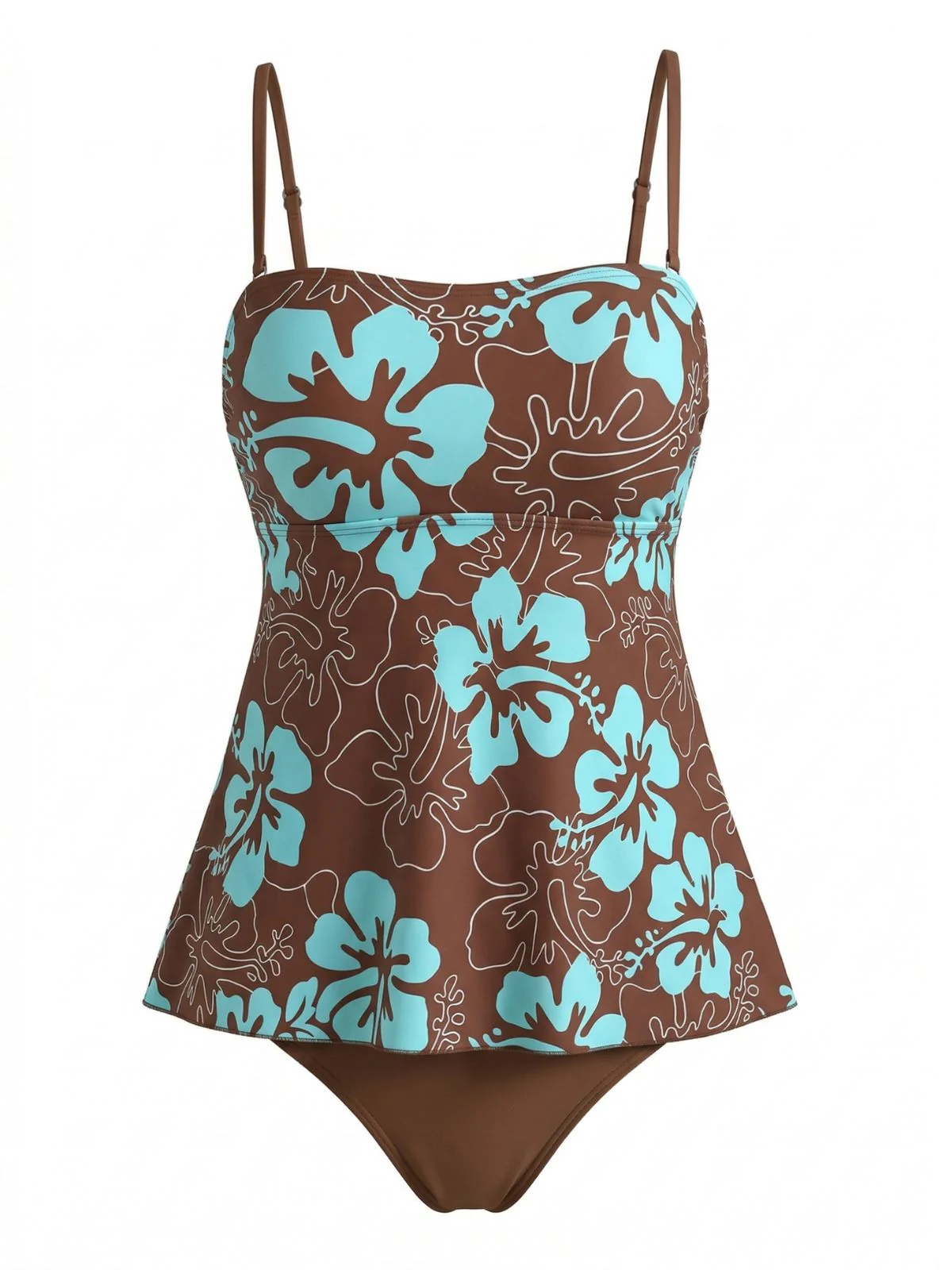 Mehrfarbig 1970er Boho Träger Tankini Set - Image 2