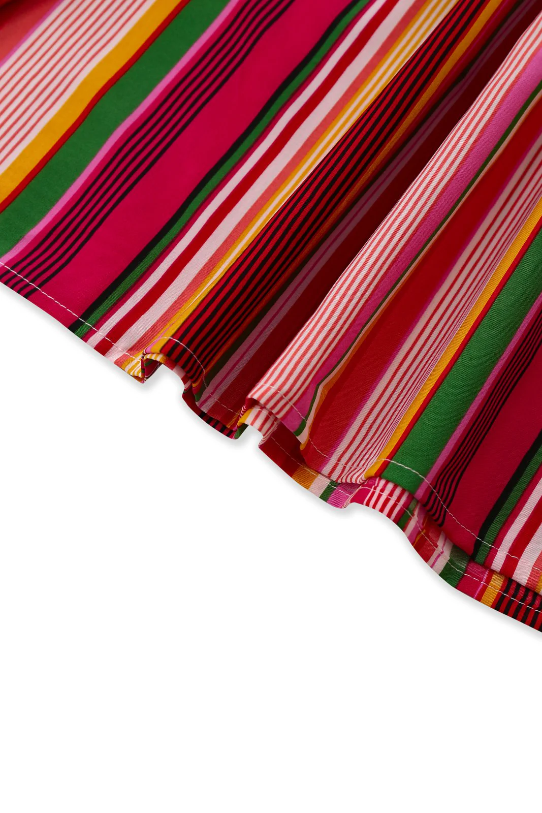 Mehrfarbig 1970er Halfter Regenbogen Streifen Patchwork Kleid - Image 4