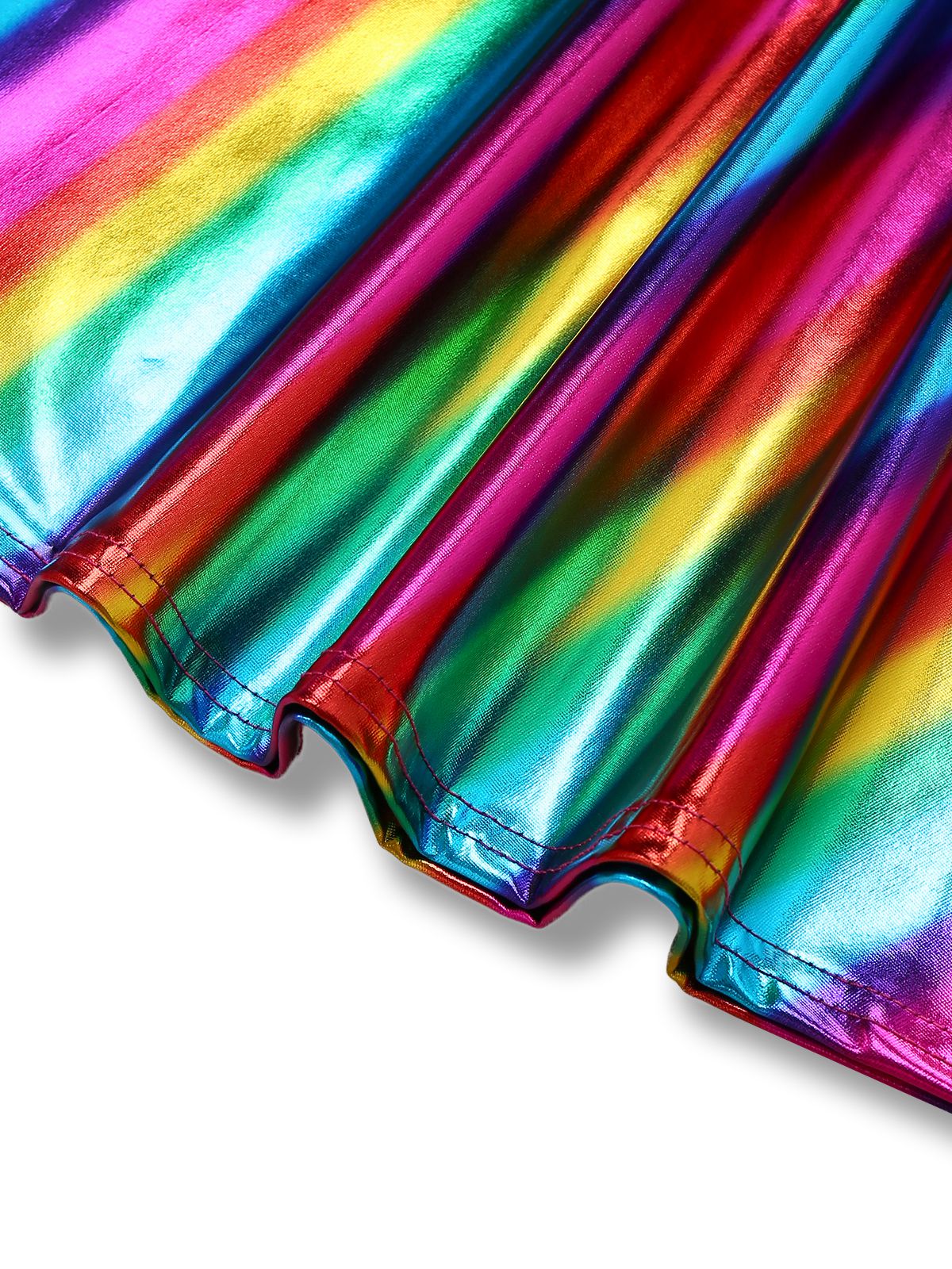 Mehrfarbig 1970er Regenbogen Farbblock Disko Halter Jumpsuit - Image 3
