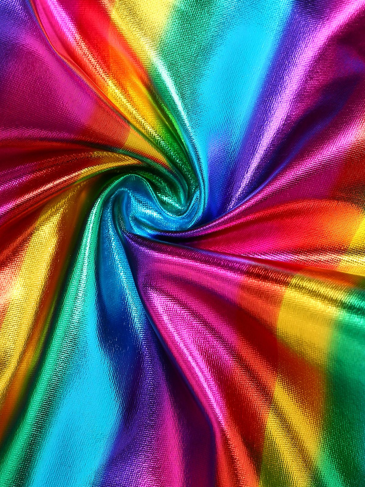 Mehrfarbig 1970er Regenbogen Farbblock Disko Halter Jumpsuit - Image 4