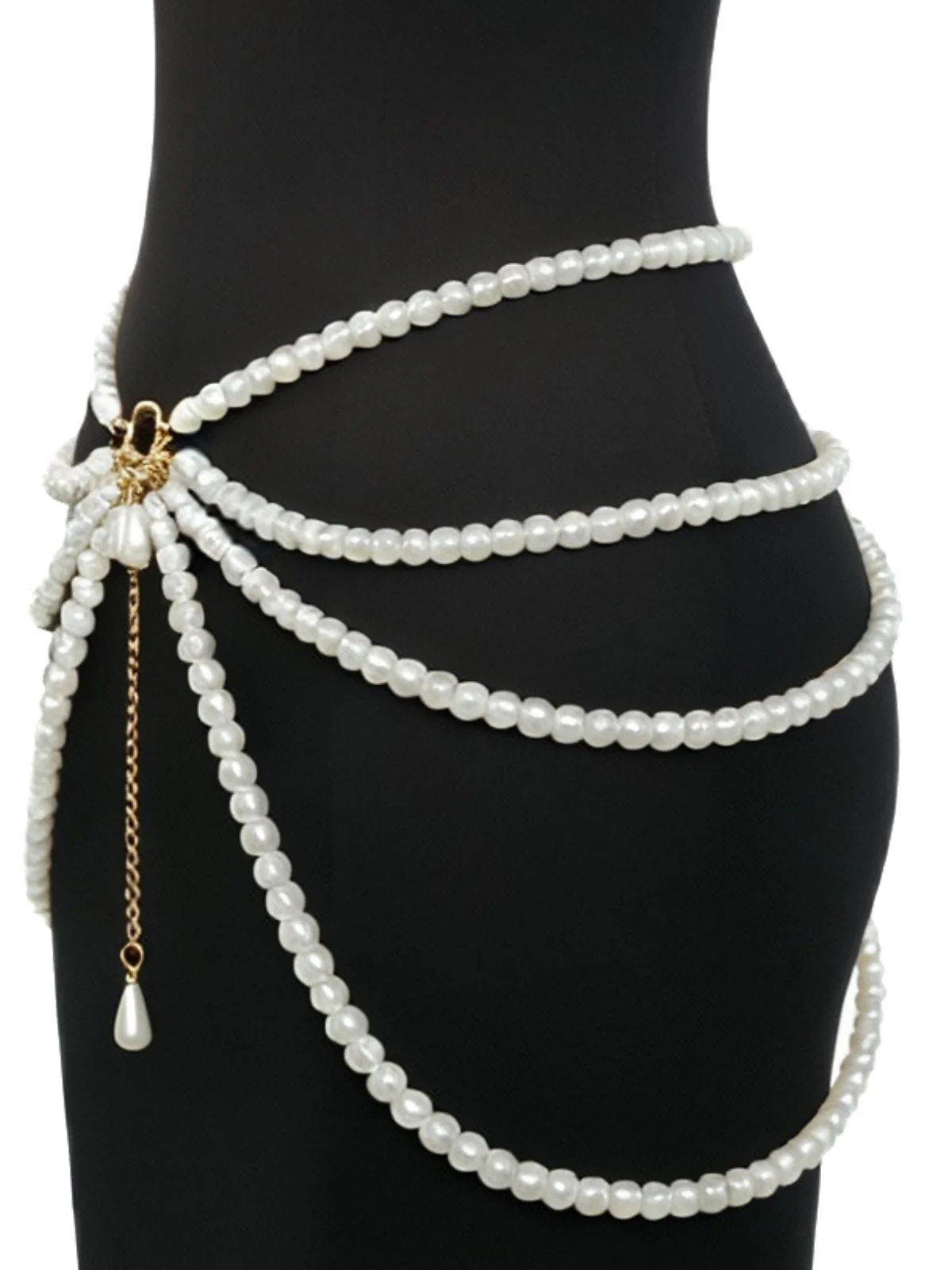 Mehrschichtig Perle Tropfen Anhänger Taille Kette - Image 3