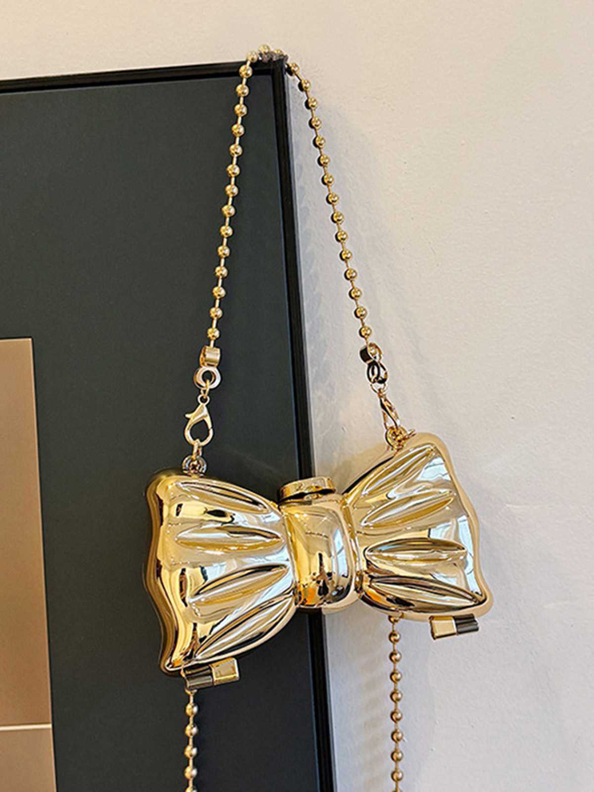 Metallisch Bogen Perlenketten Tasche - Image 2