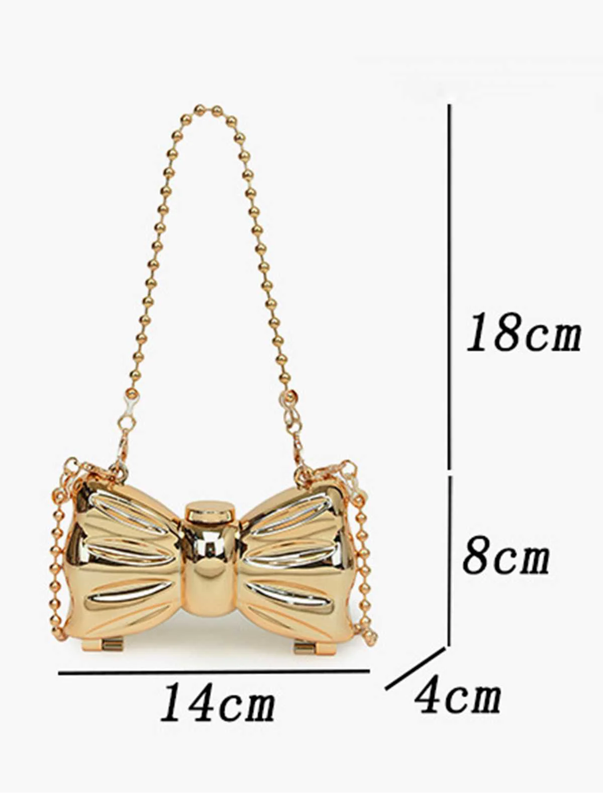 Metallisch Bogen Perlenketten Tasche - Image 4