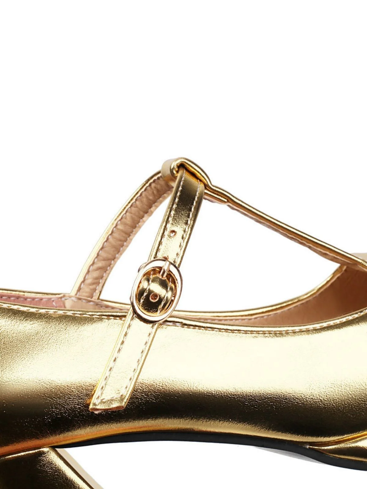 Metallisch Quadratischer Spitze Blockschnalle Schuhe - Image 7