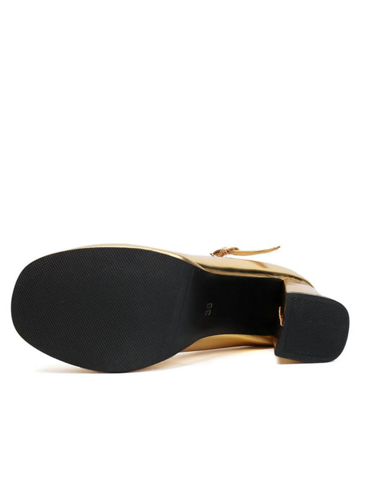 Metallisch Quadratischer Spitze Blockschnalle Schuhe - Image 8