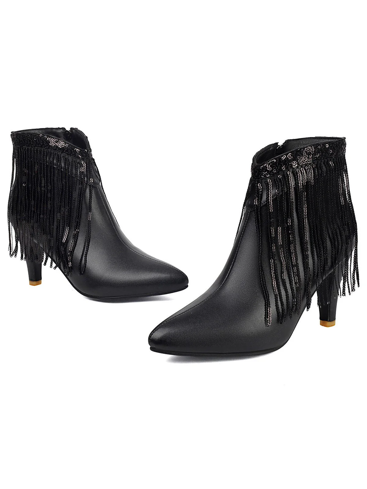 Metallisch Quaste Spitzer Spitze Stiletto Chelsea Stiefel - Image 7