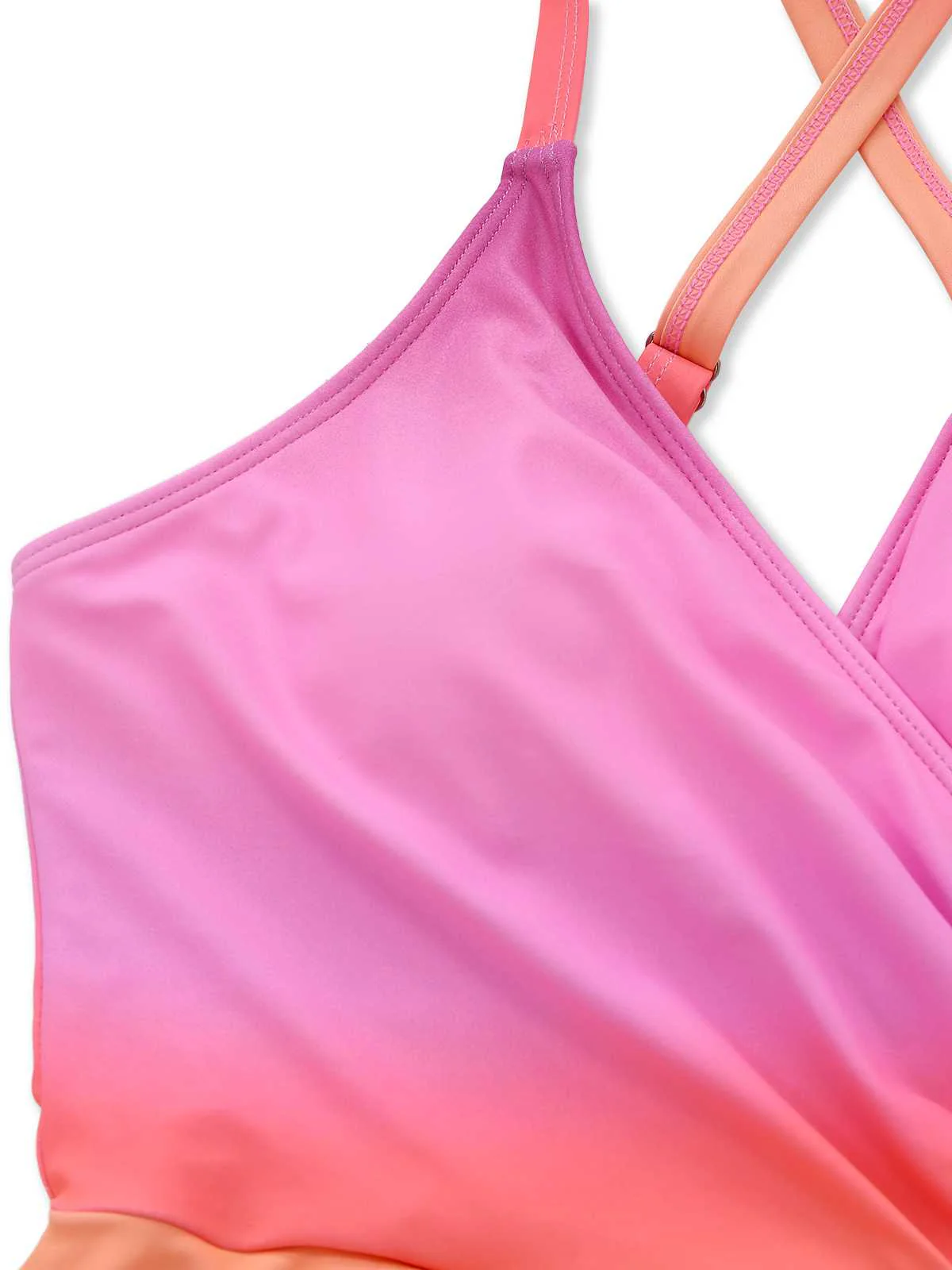 Multicolor 1930er Spaghetti Träger Farbverlauf Einteilig Schwimmkleid - Image 4