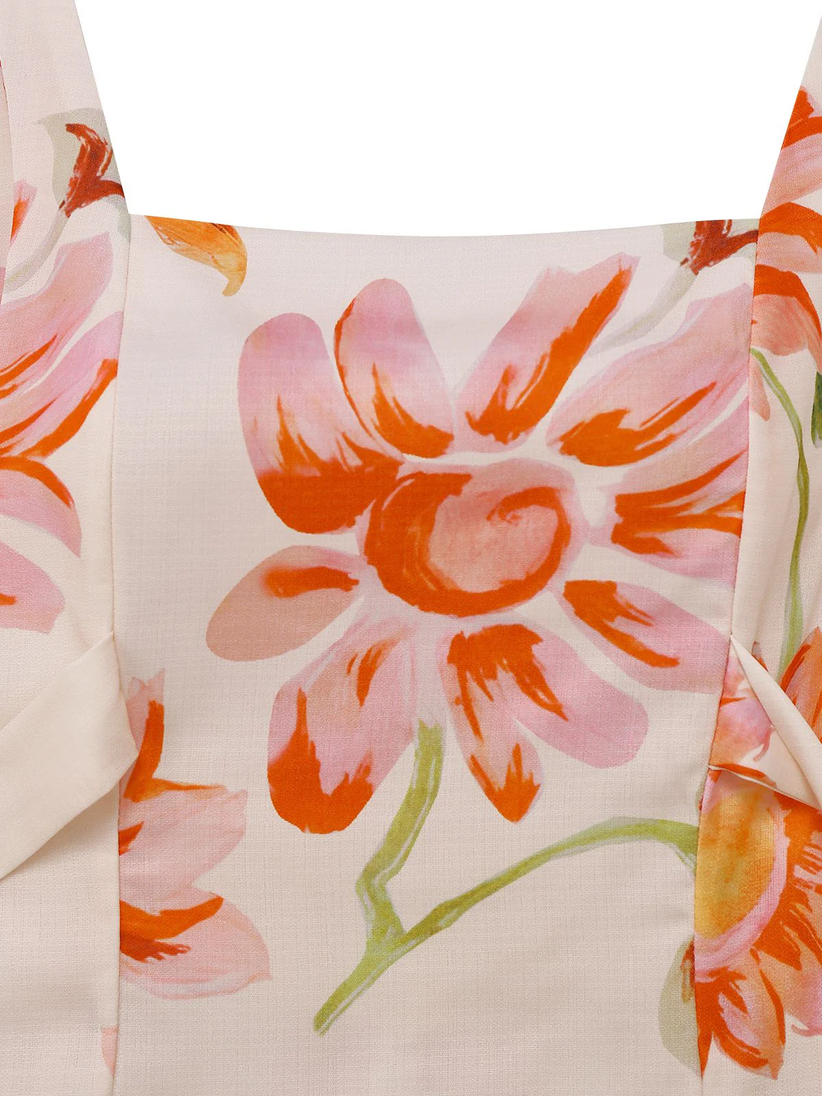 Multicolor 1940er Blumen Rückenfrei Breit-Träger Kleid - Image 3