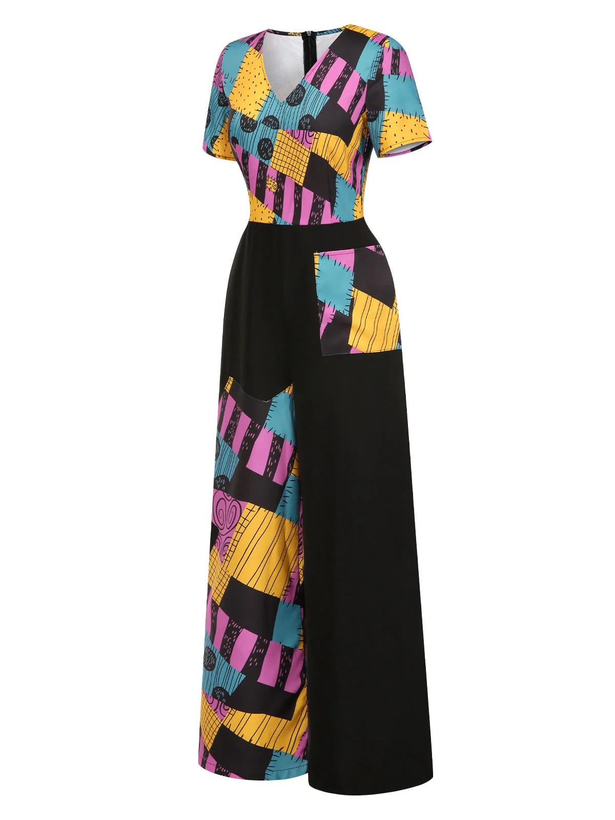 Multicolor 1940er Nightmare Before Christmas Sally Jumpsuit - Image 4