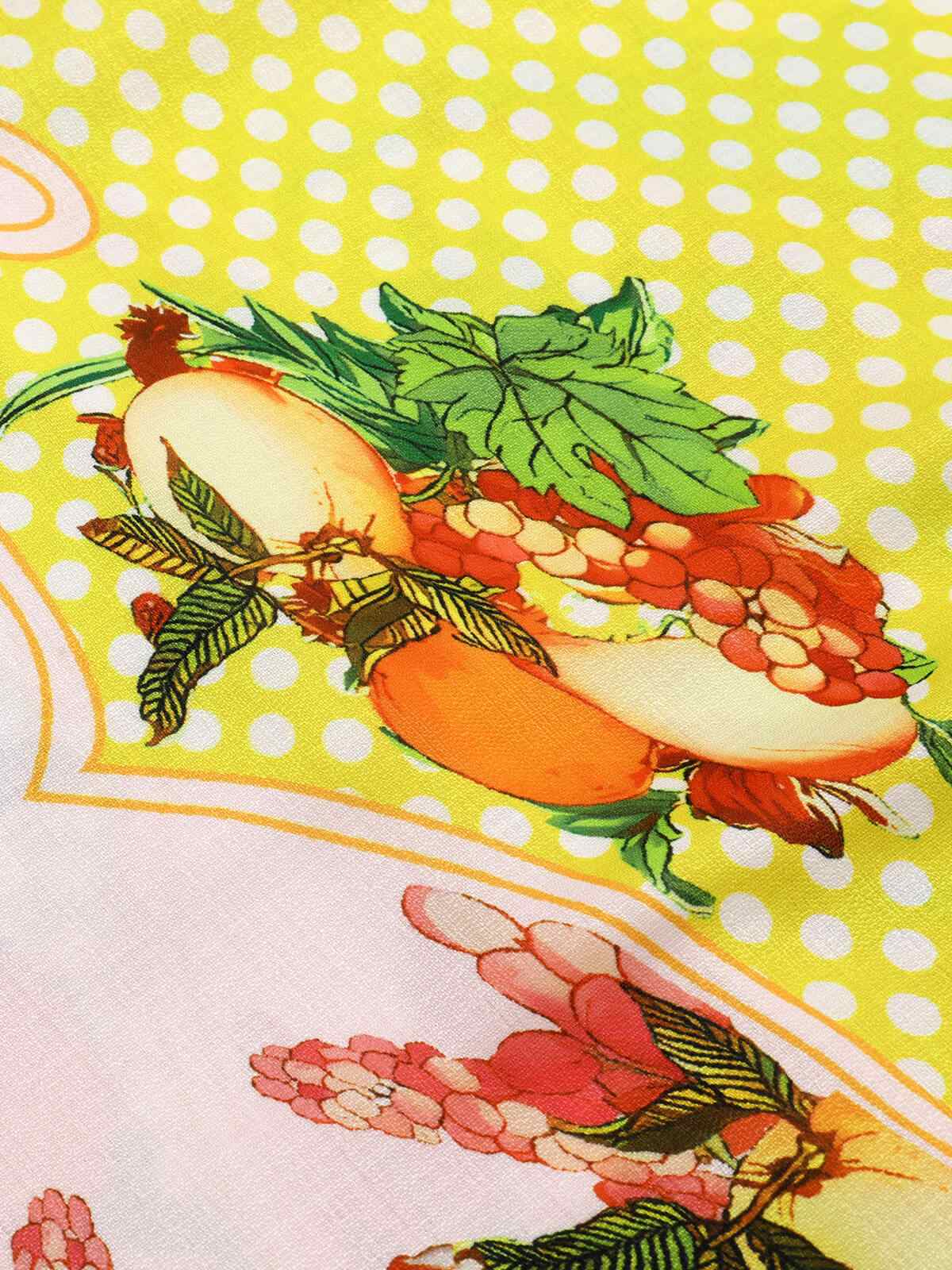 Multicolor 1940er Obstdruck Midi Kleid - Image 5