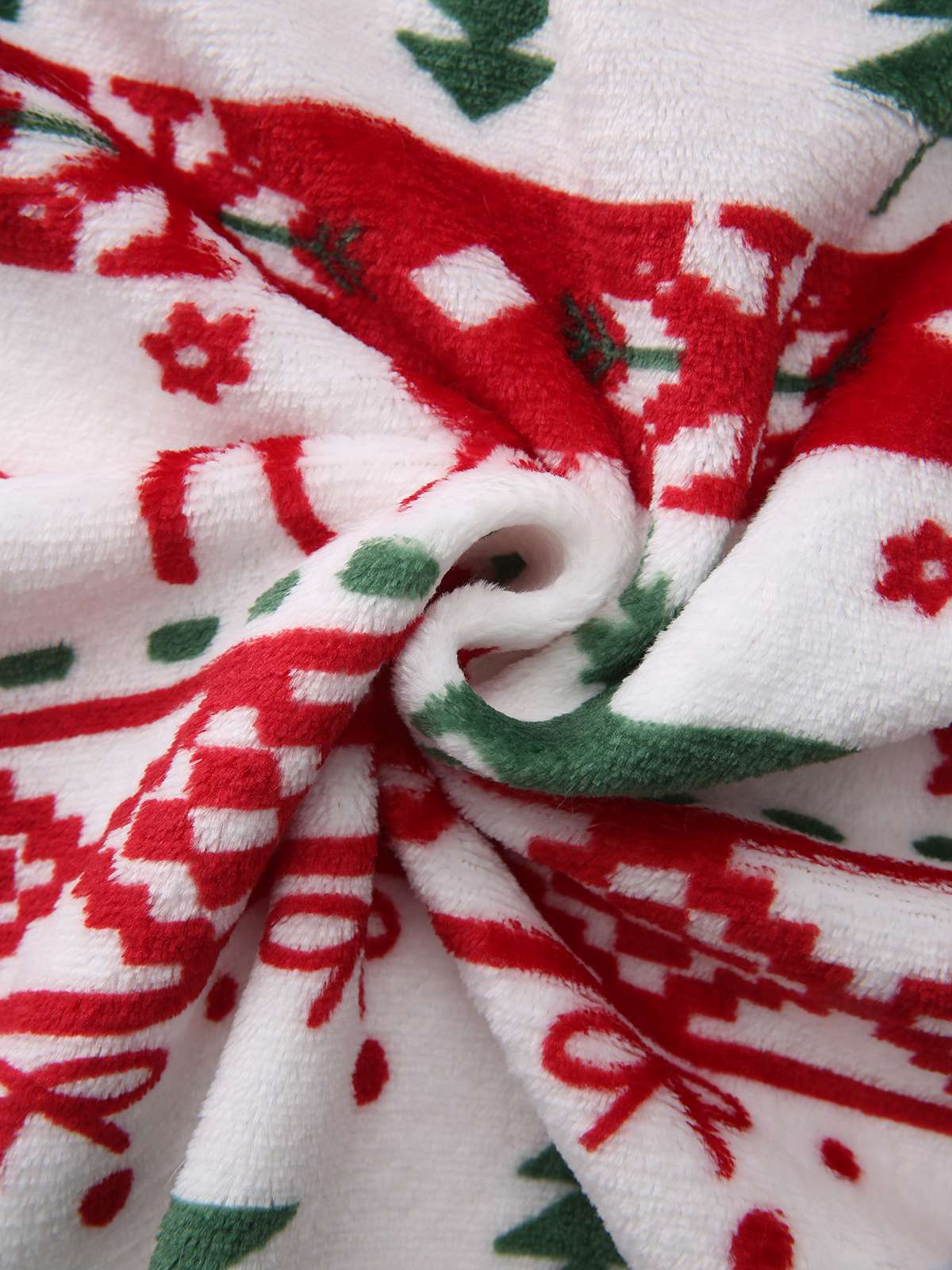 Multicolor 1940er Ren & Weihnachtsbaum Plüsch Hoodie - Image 6