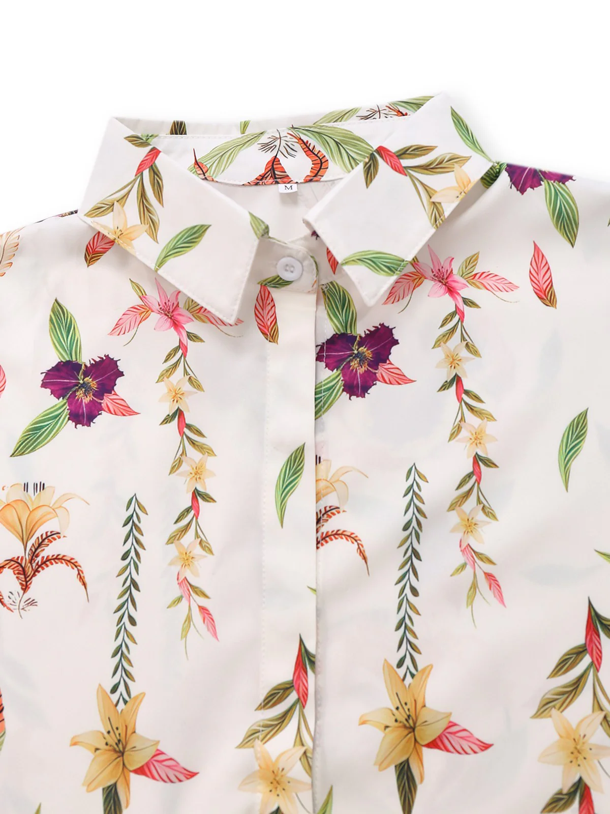 Multicolor 1950er Blumen Revers Fledermausärmel Romper - Image 3