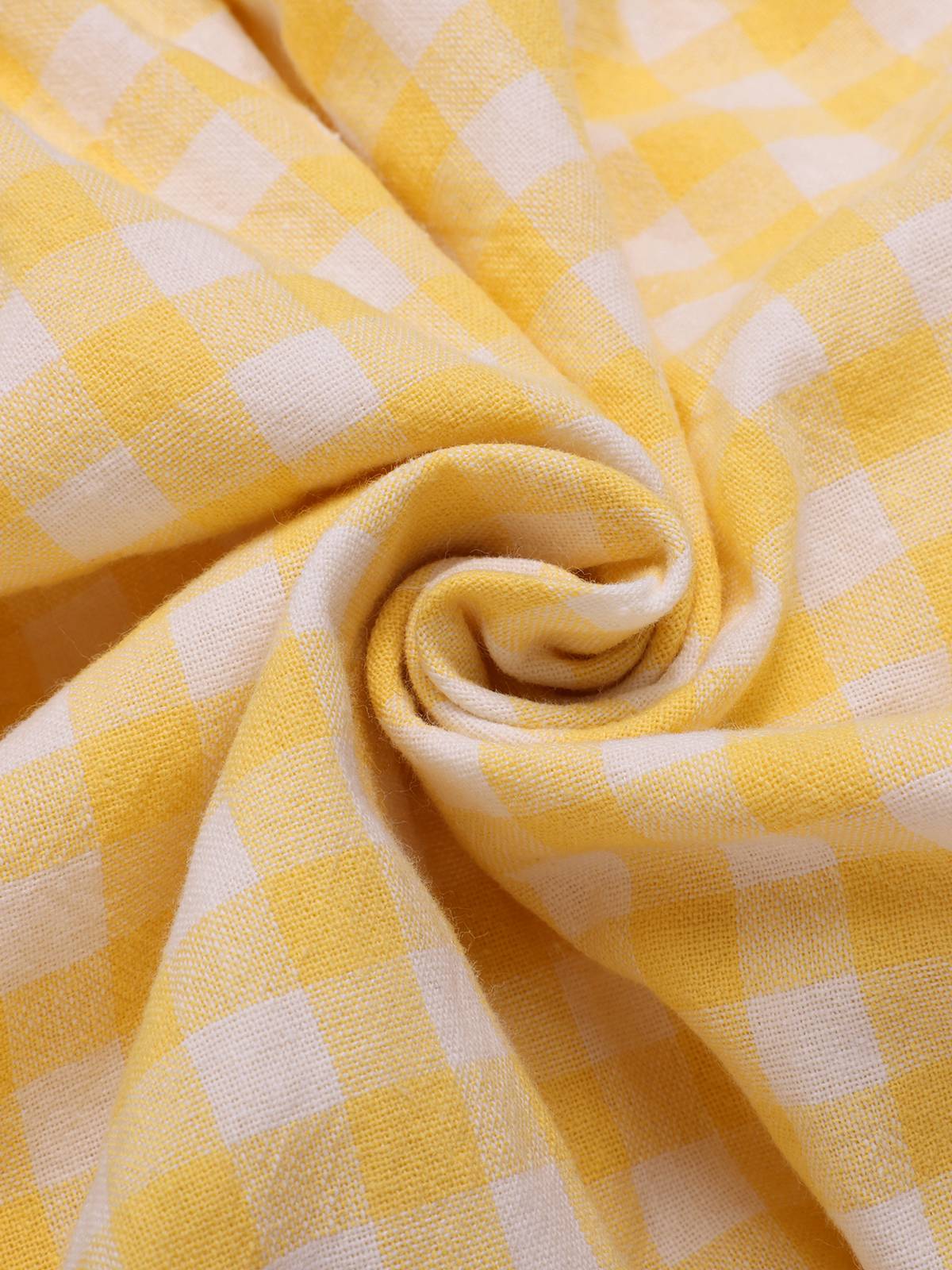 Multicolor 1950er Baumwolle Breit-Träger Plaid Patchwork Kleid - Image 6