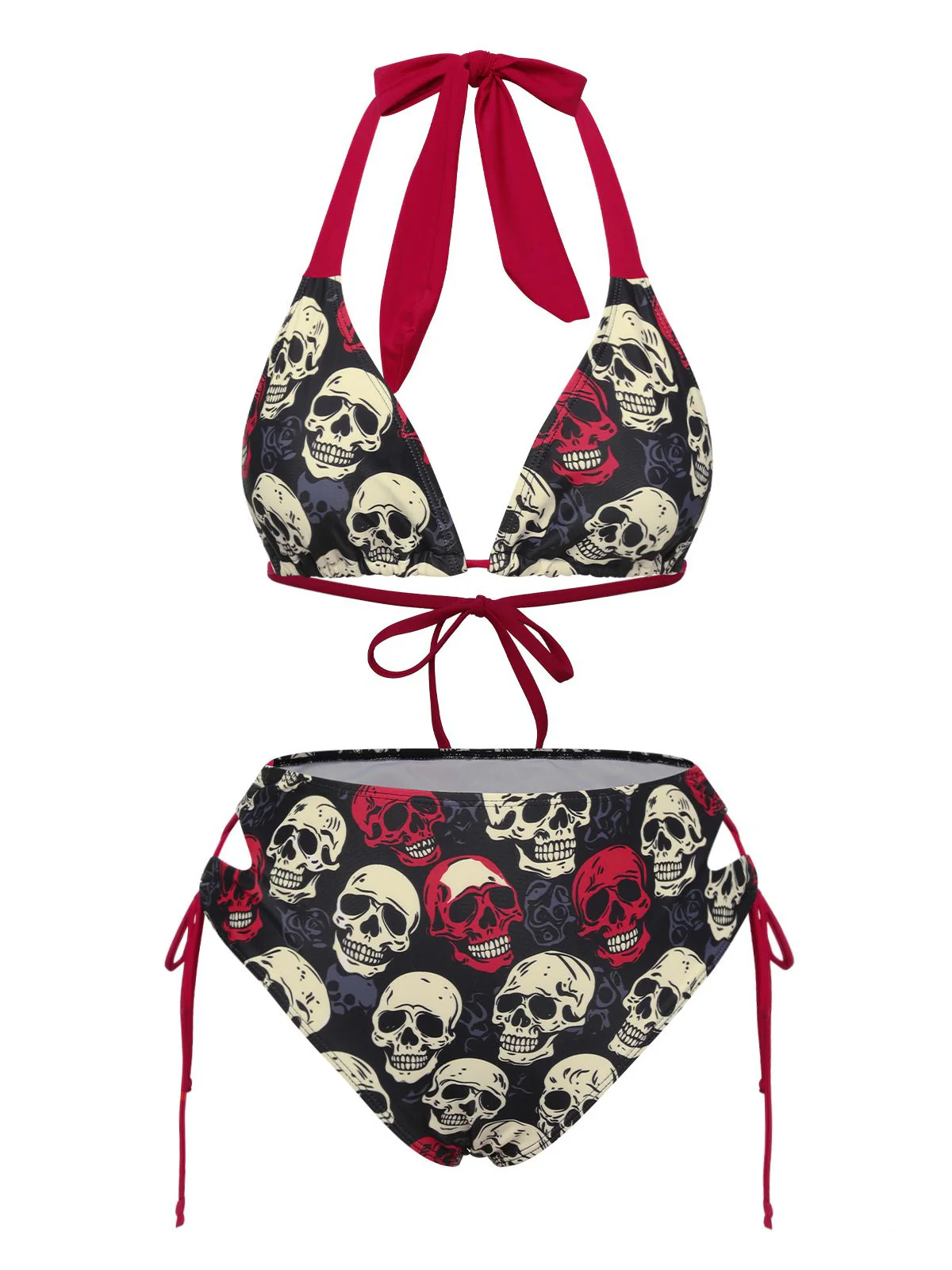 Multicolor 1950er Schädel Halter Badeanzug - Image 2