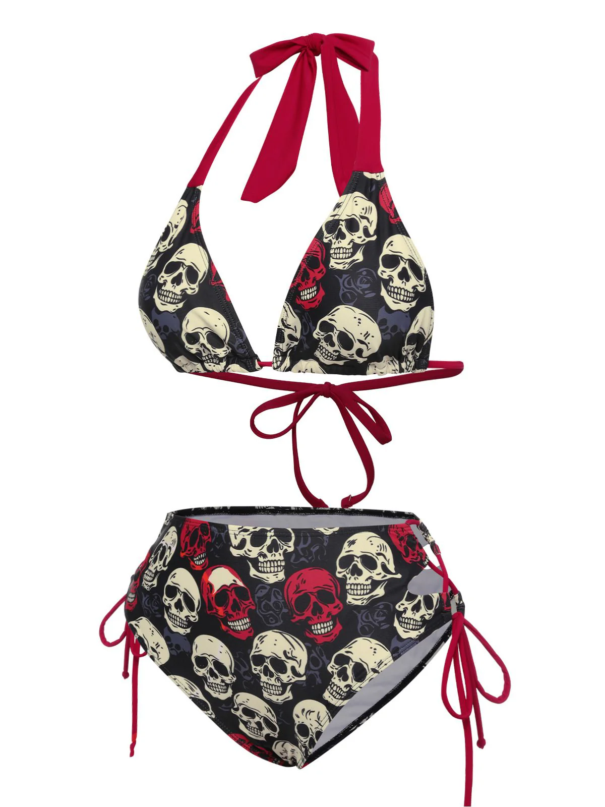 Multicolor 1950er Schädel Halter Badeanzug - Image 3