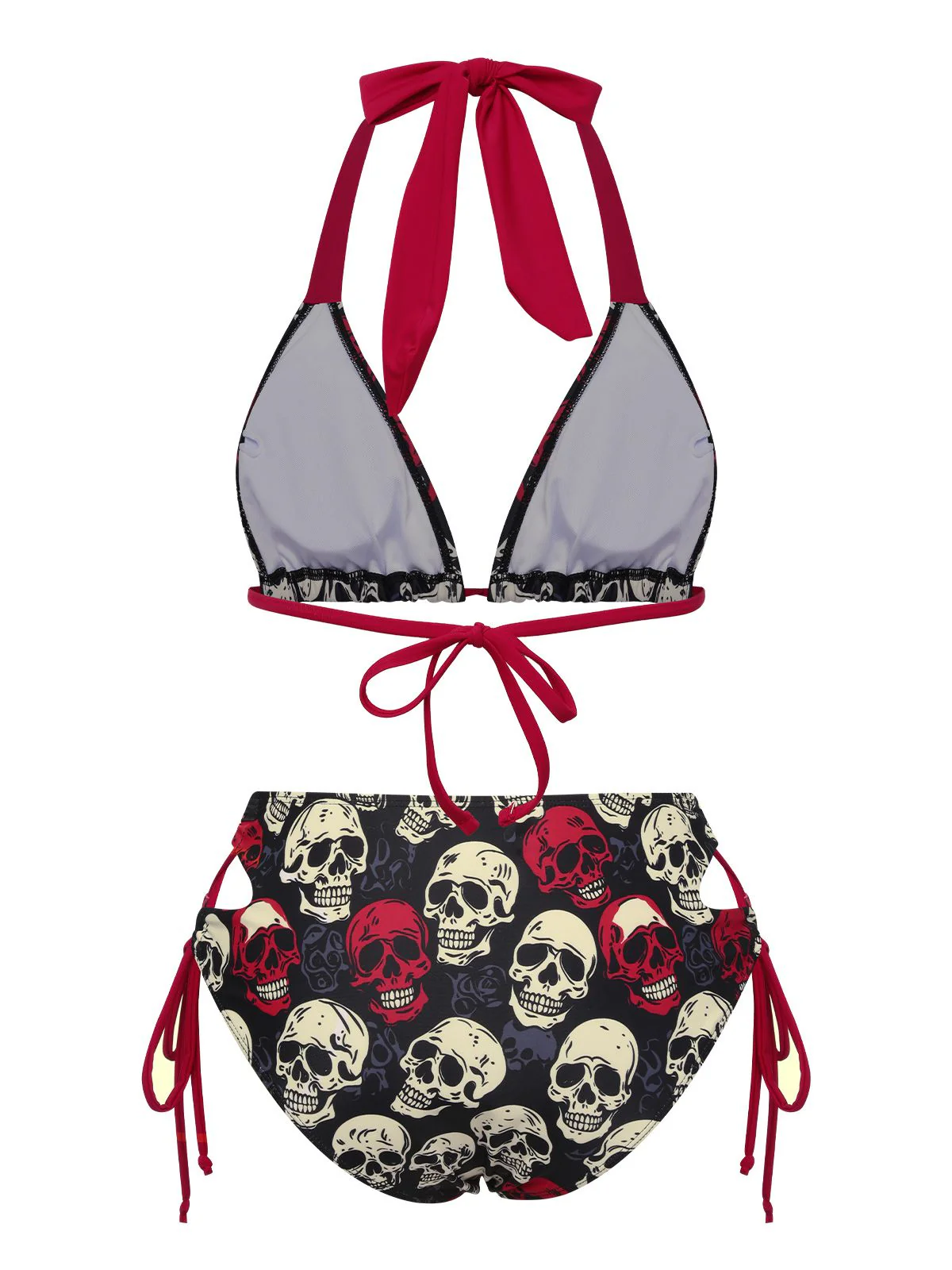 Multicolor 1950er Schädel Halter Badeanzug - Image 4