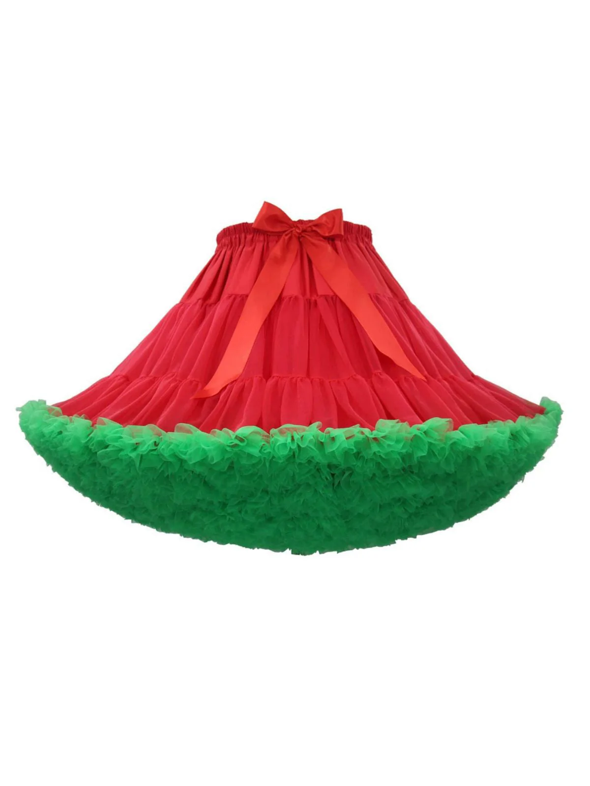Rot 1950er Solide Halloween Netz Unterrock Petticoat