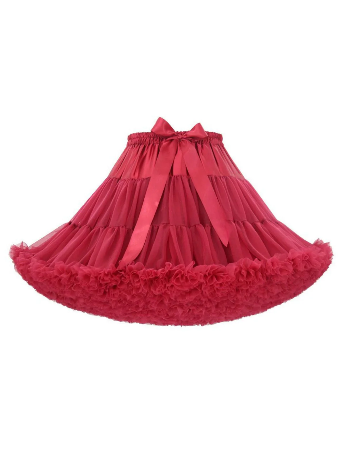 Rot 1950er Solide Halloween Netz Unterrock Petticoat - Image 4