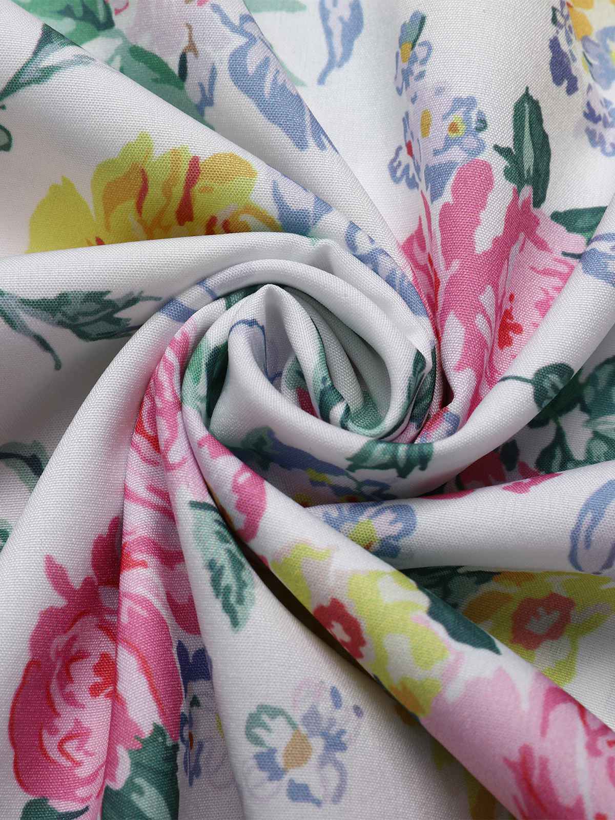 Multicolor 1950er Tief V-Ausschnitt Antiquität Blumen Kleid - Image 4