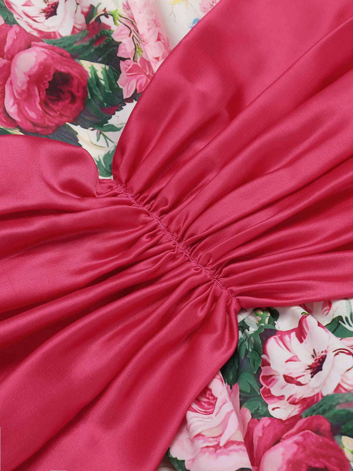 Multicolor 1950er Zurück-Bogen Antike Blumen Kleid - Image 8