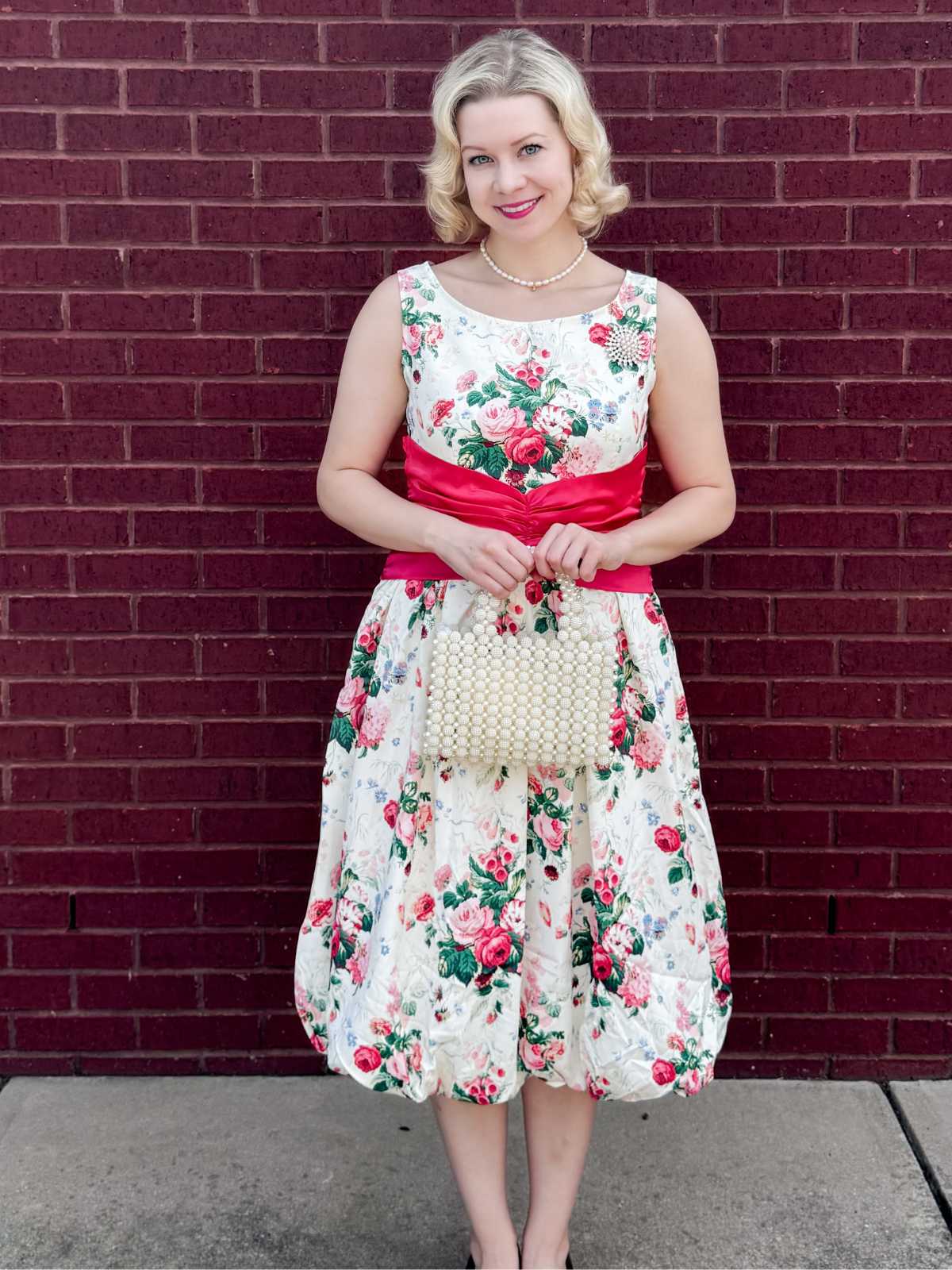Multicolor 1950er Zurück-Bogen Antike Blumen Kleid - Image 4
