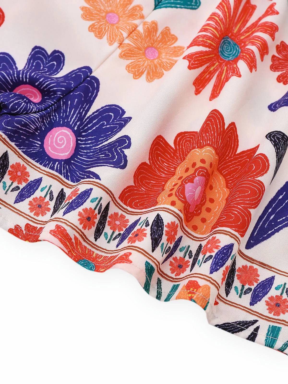 Multicolor 1960er Blumen Bandeau Rückenfrei Romper - Image 5