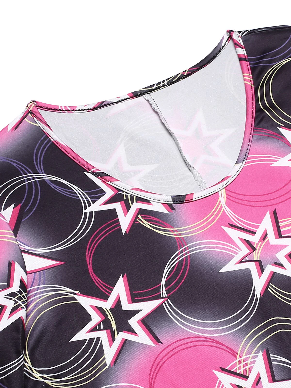 Multicolor 1960er Disco Hippie Stil Sterne Schal Kleid - Image 8
