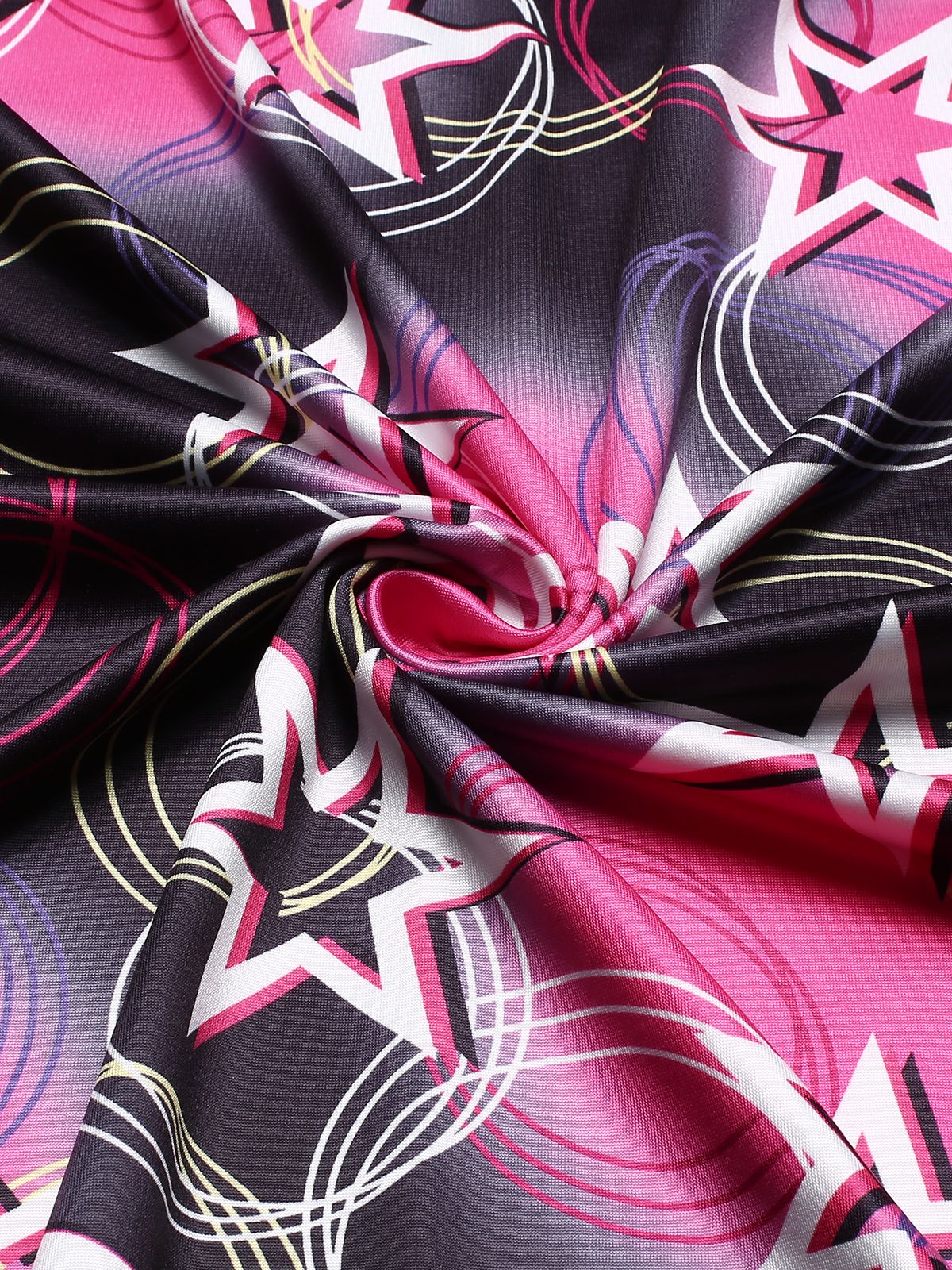 Multicolor 1960er Disco Hippie Stil Sterne Schal Kleid - Image 9
