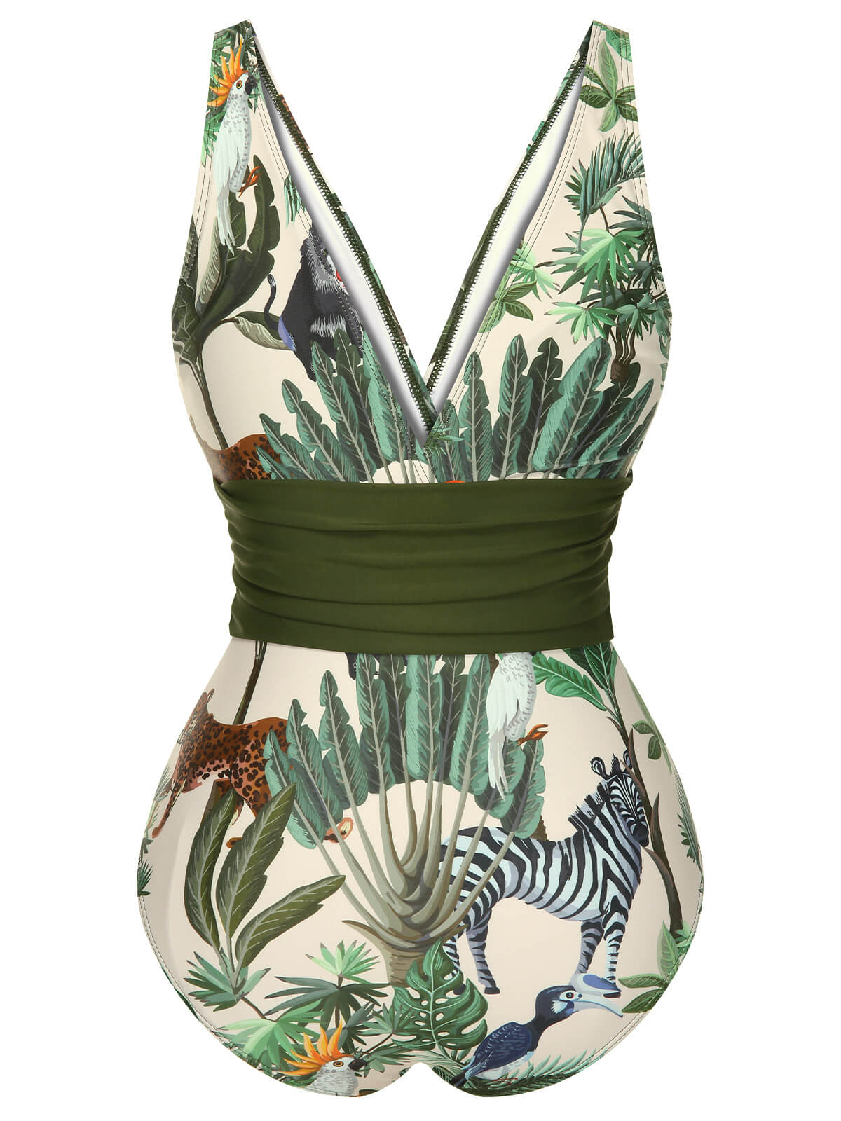 Multicolor 1960er Palm Leaf Badeanzug & Cover-Up - Image 10
