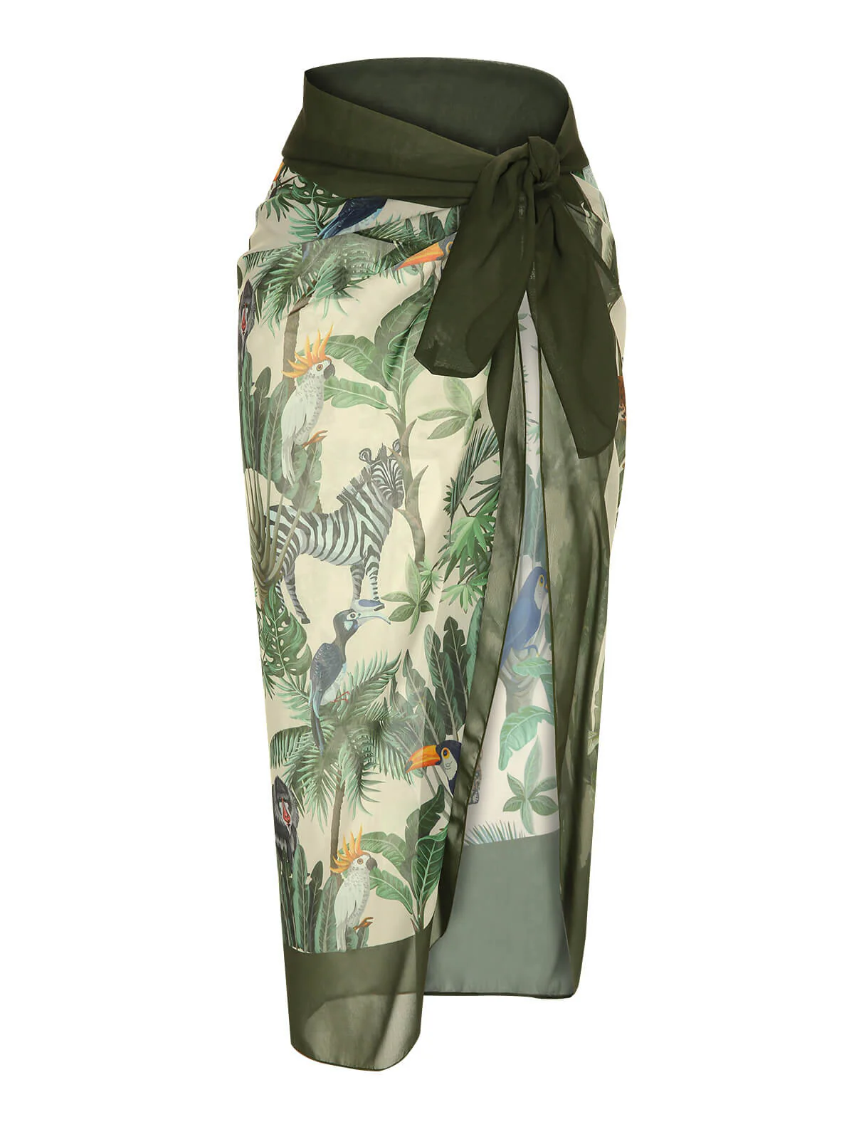 Multicolor 1960er Palm Leaf Badeanzug & Cover-Up - Image 11