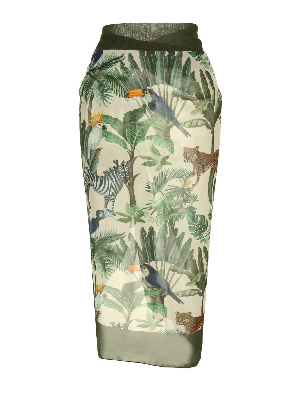 Multicolor 1960er Palm Leaf Badeanzug & Cover-Up - Image 12