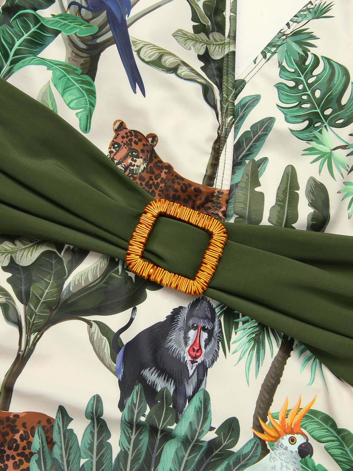 Multicolor 1960er Palm Leaf Badeanzug & Cover-Up - Image 13